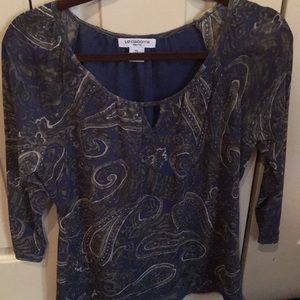 4 for $30! Size PL Liz Claiborne Top, sheer sleeve